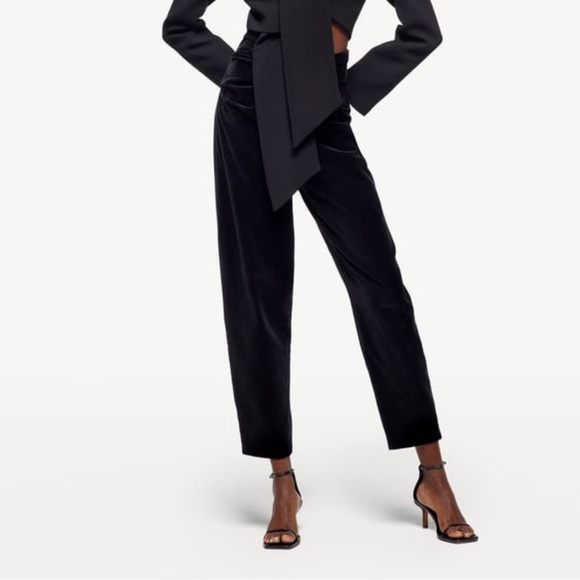 NWT - Zara Black Limited Edition High-rise Velvet Pants - M - Picture 4 of 4